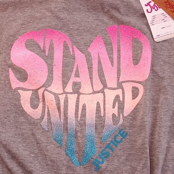 Girls Justice Graphic Side Tie T Shirt - Picture 4 of 5